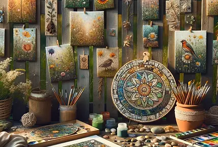 DALL·E 2024-03-30 13.48.50 - Create a realistic photo of nature-based artwork done by teen