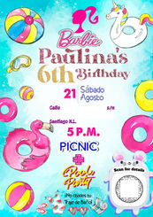 Barbie Pool Party invitación