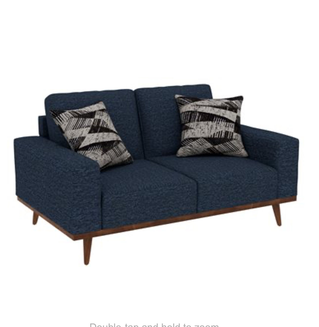 Navy Mid-Century Loveseat