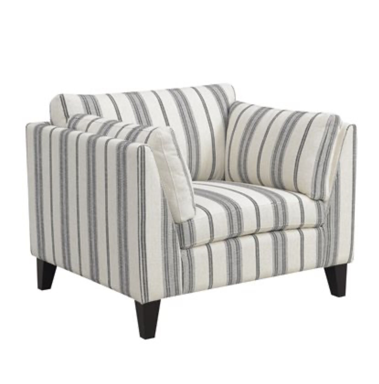 Grey Stripe Club Chair