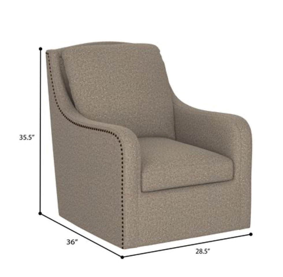 Thumbnail: Mocha Swivel Nail Head Accent Chair