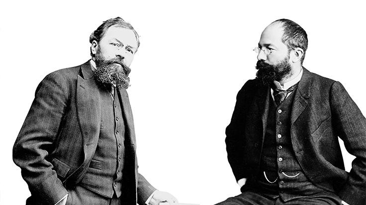 Photographie noir et blanc de André et Édouard Michelin