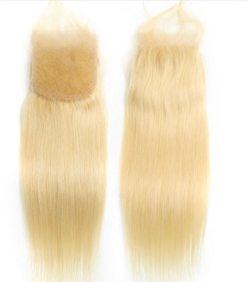 Top Closure 100% virgin hair blond platine