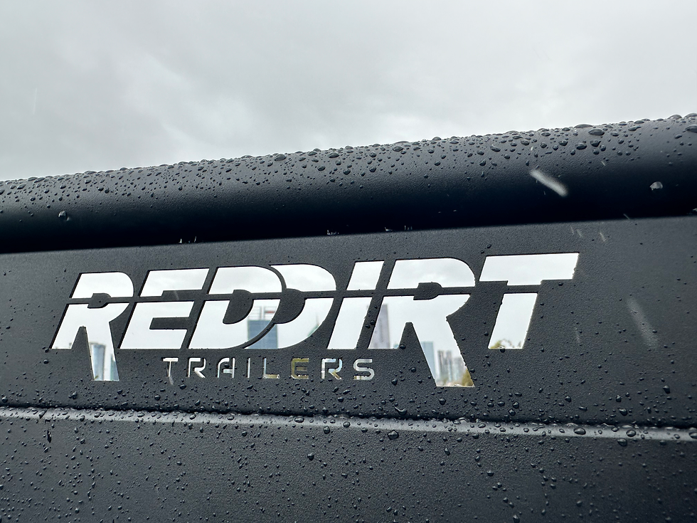 RedDirt Trailers showcasing a range of high-quality trailers built from durable Q345 Grade Australian steel, designed for various applications including trades, service, and transport, with features ensuring safety and efficiency