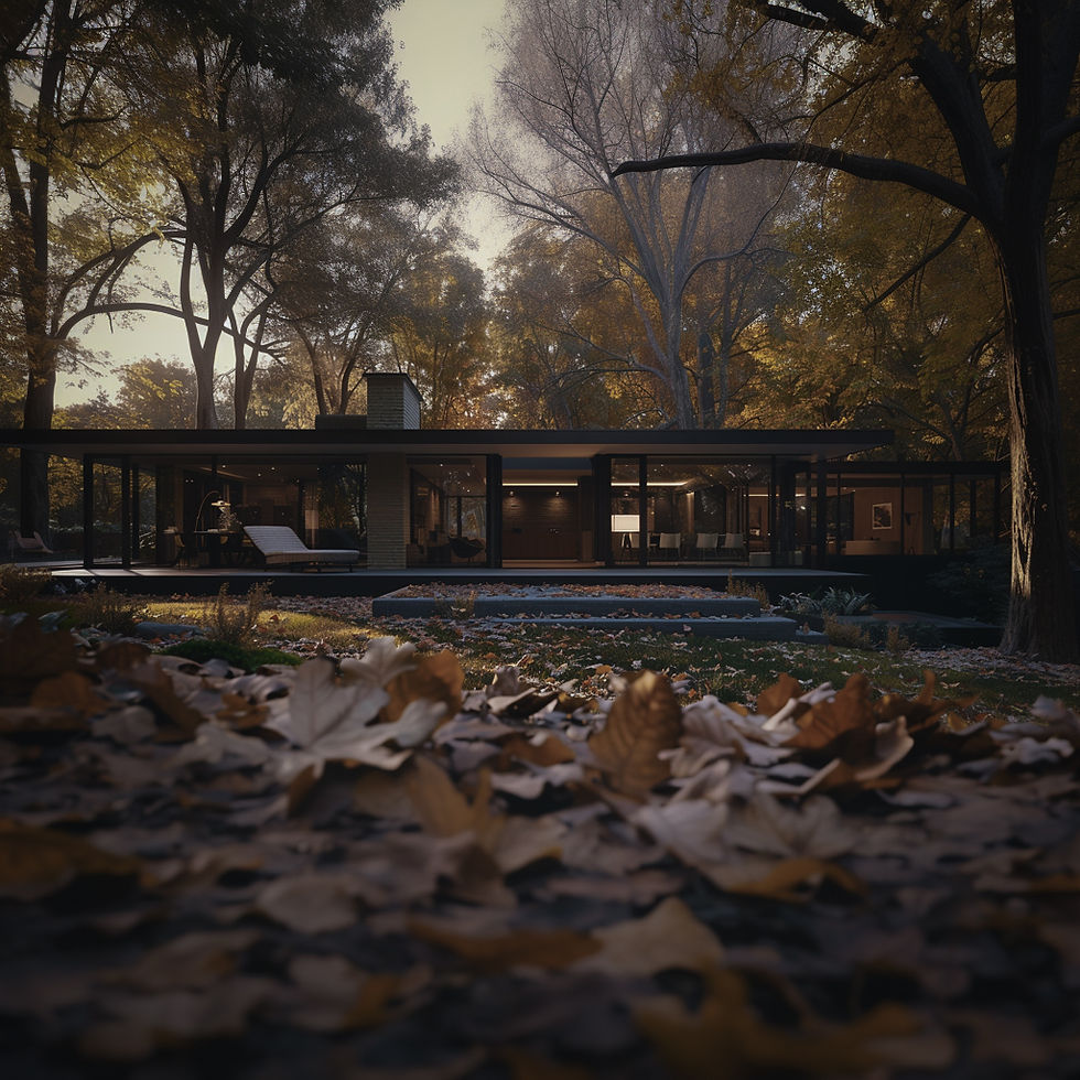 Mies van der Rohe Inspired Villa in Jungle Generated by Midjourney
