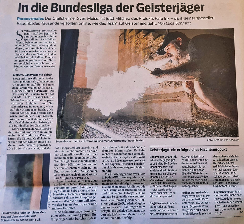 In die Bundesliga der Geisterjäger