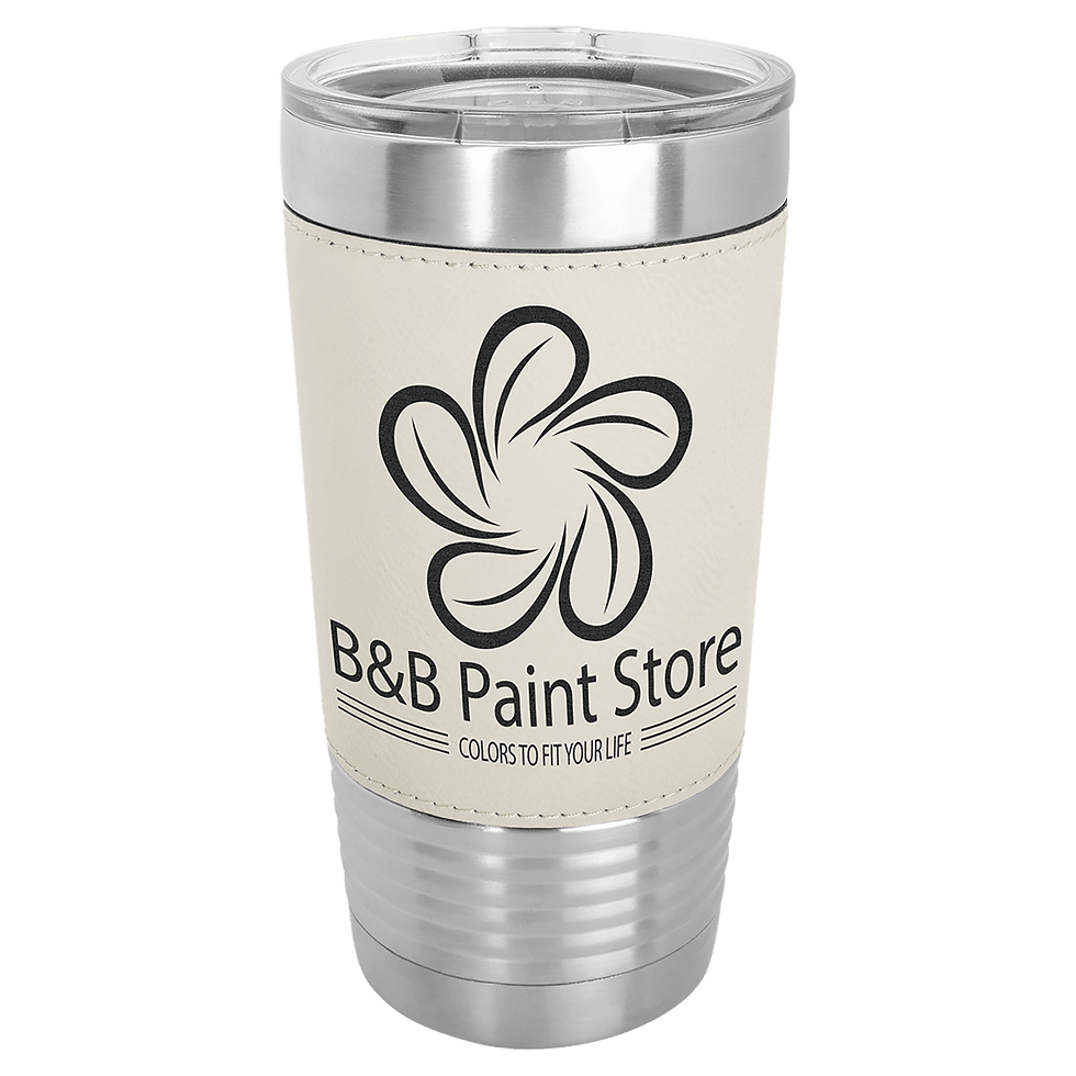 Thumbnail: white polar camel 20oz laserable leatherette tumblers yeti style