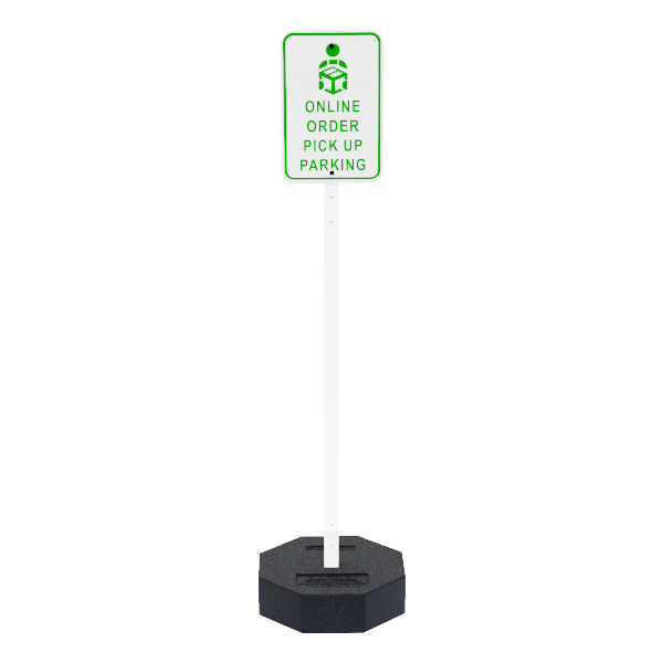 Thumbnail: Plasticade® 60lb Portable Sign Post 60" / With Wheels