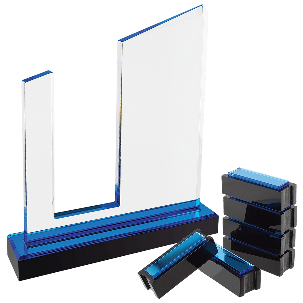 Thumbnail: 7x9 Blue Peak Acrylic Perpetual Award iMP180BU with 6 blocks