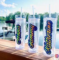 layered vinyl on tumblers