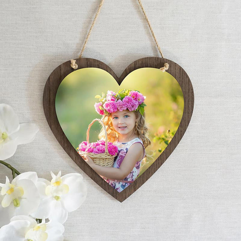 Thumbnail: Wood Hanging Heart with Sublimated Insert