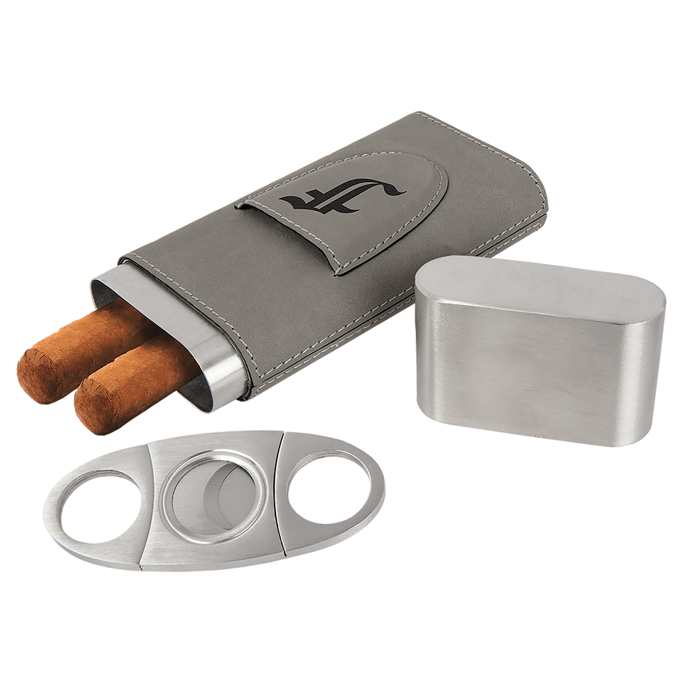 Thumbnail: laserable leatherette engraved cigar holder case/tool