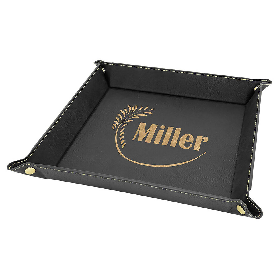 Thumbnail: laser engraved leatherette valet trays