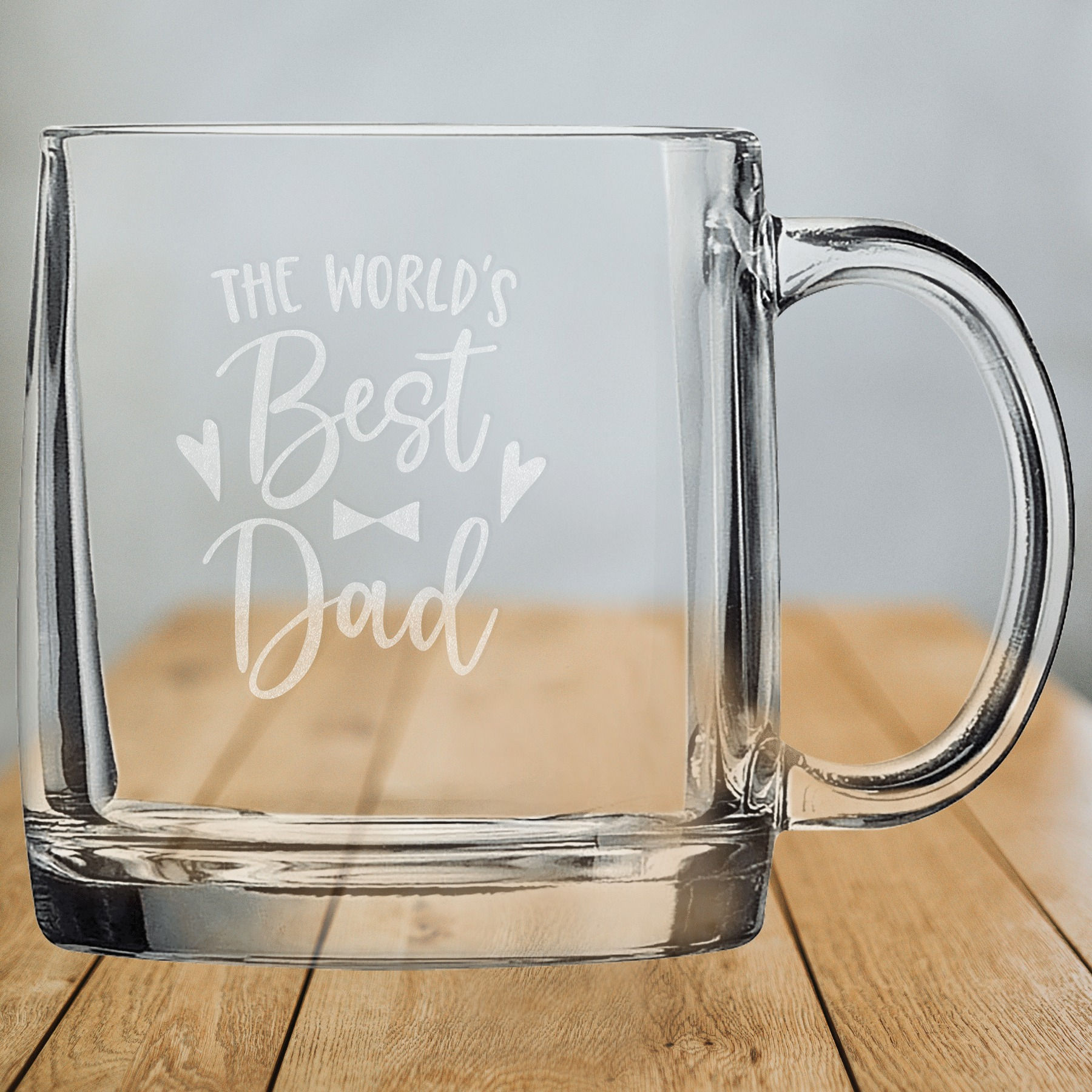 Polar Camel Brand Glassware 12.25oz Coffee Mug on Table