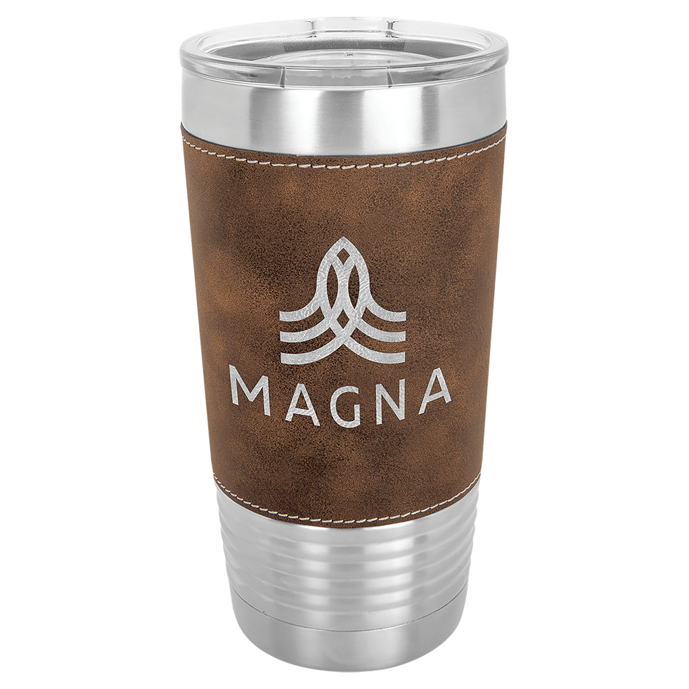 Thumbnail: rustic polar camel 20oz laserable leatherette tumblers yeti style
