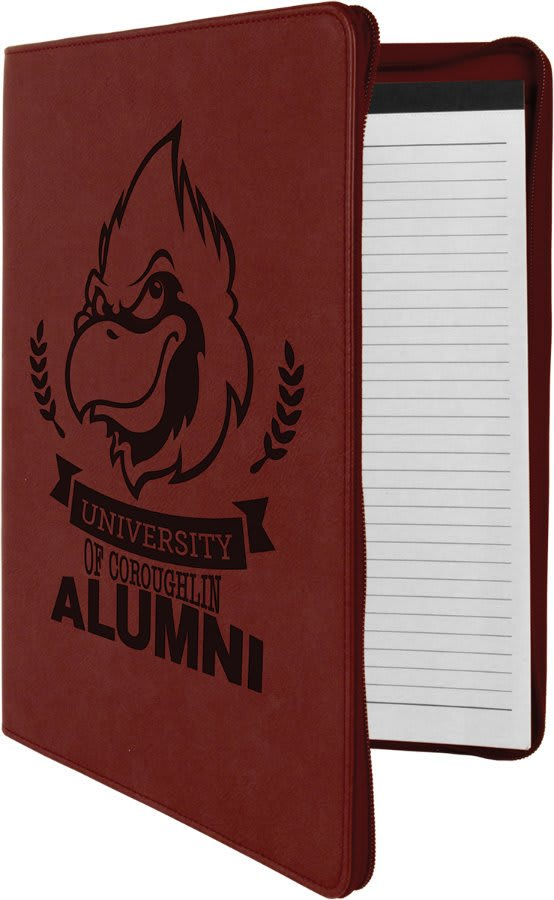 Thumbnail: Laserable Leatherette 9.5" x 12" Zippered Portfolio W/Notepad