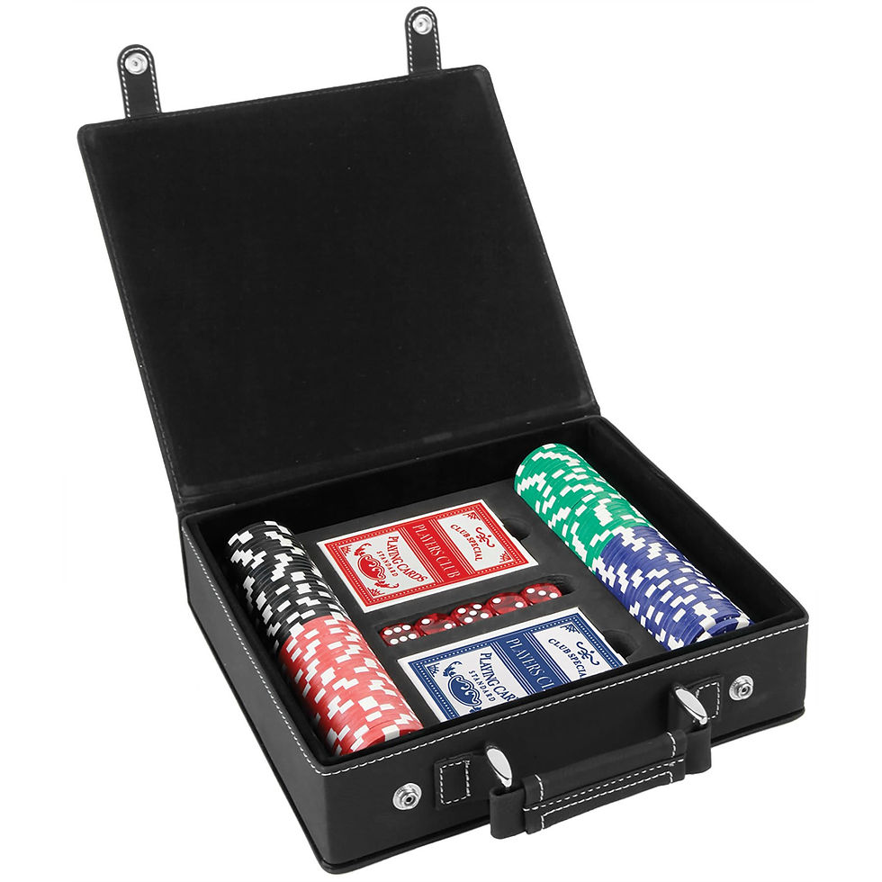 Thumbnail: laser engraved leatherette poker playing card set