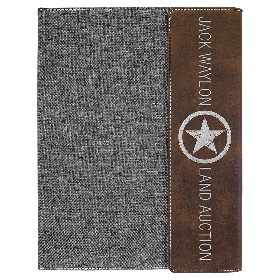 Thumbnail: laser engraved leatherette portfolio