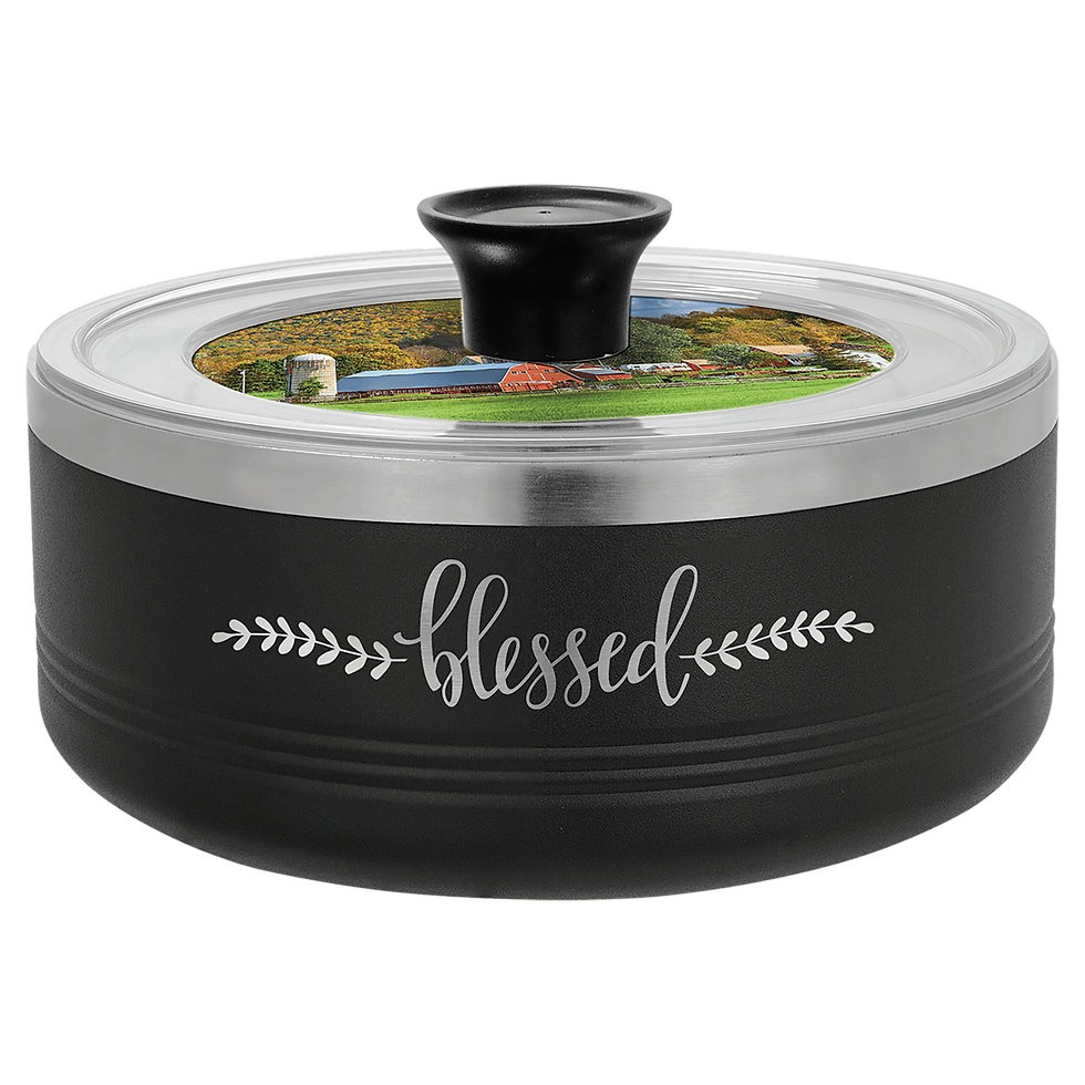 Thumbnail: blackPolar Camel Serving Bowls laser engraved sublimated lid