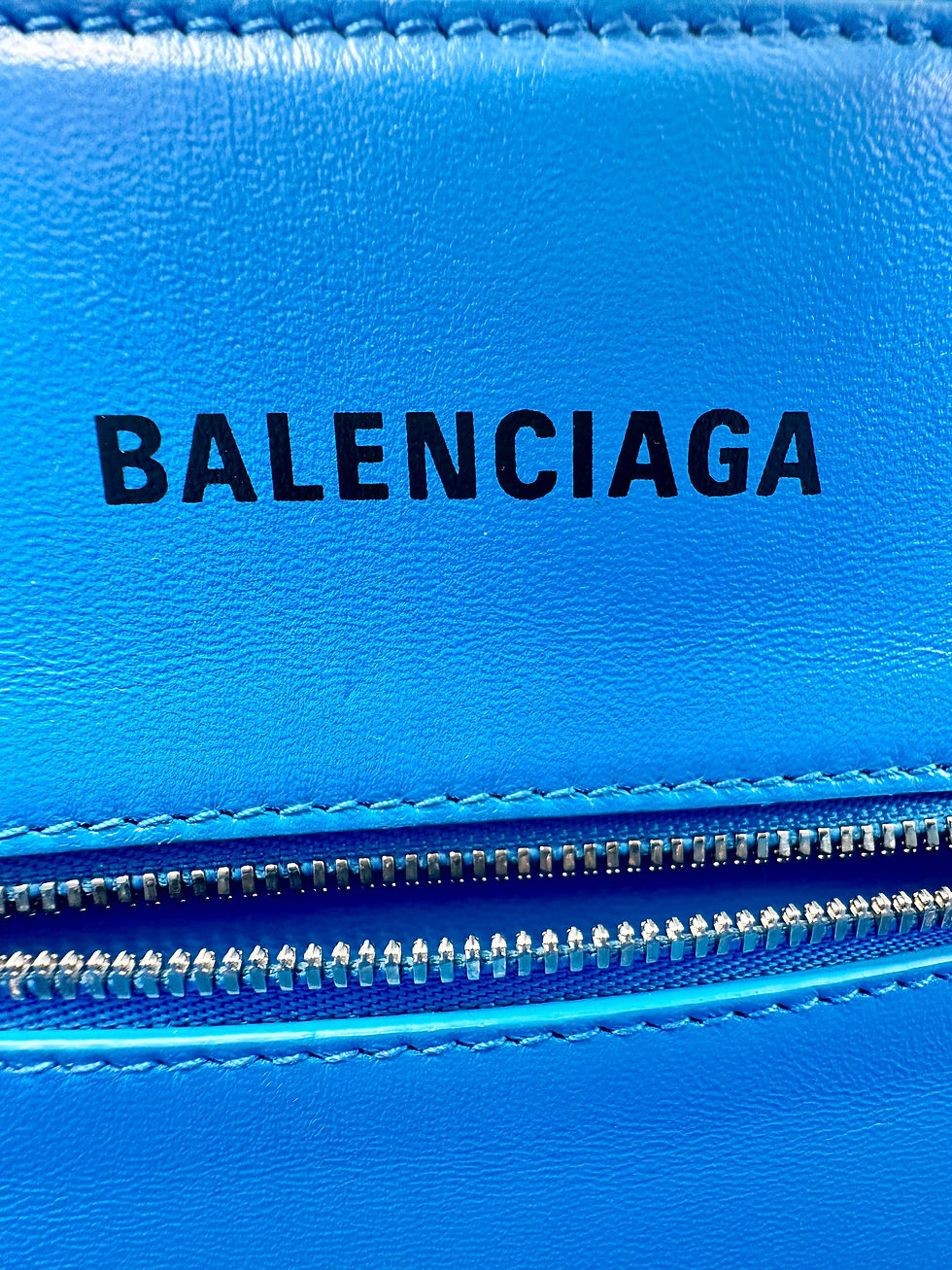 Miniatura: Bolso de mano tipo tote BALENCIAGA Bistro XS Panier Basket de 2 vías, color azul.