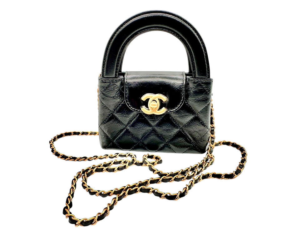 Miniaturbild: Chanel Kelly Bag Nano Leder Schwarz