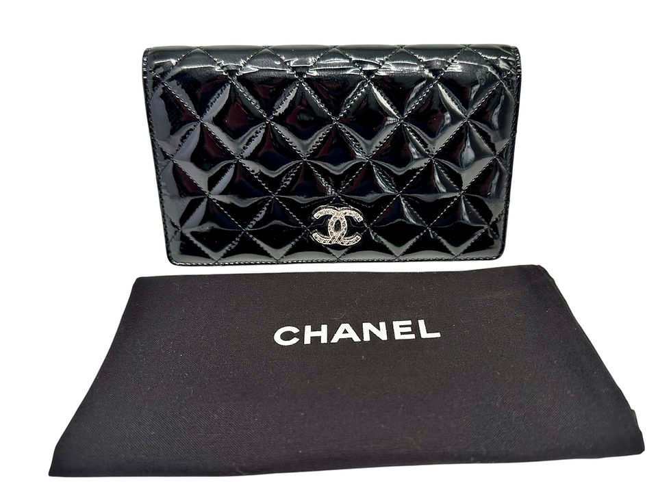 Chanel Longwallet Lackleder schwarz