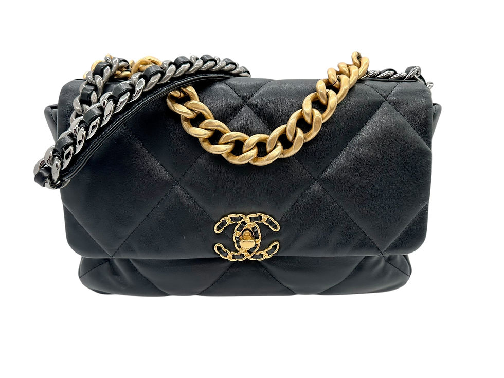 Chanel 19 Tasche Leder schwarz