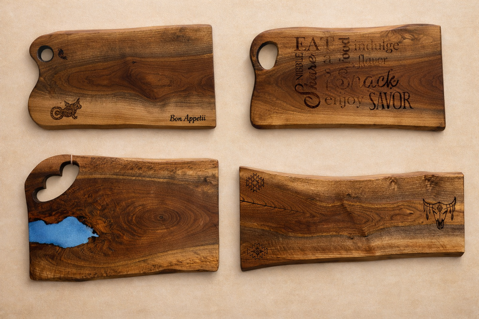 Solid Walnut Charcuterie Boards