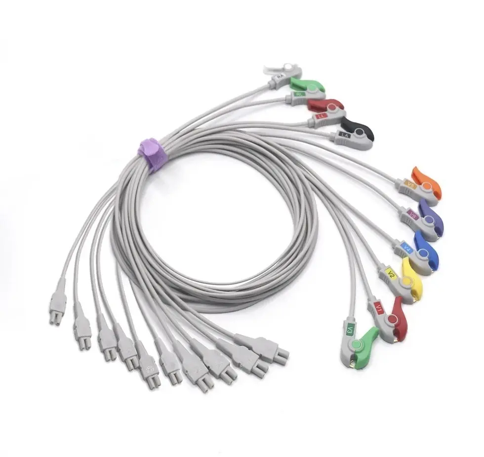 Thumbnail: GE Marquette EKG Compatible CAM 14 Leadwire 10 Leads - Grabber