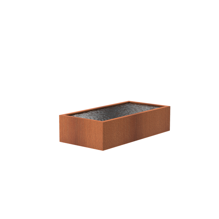 Thumbnail: CORTEN-Wasserbecken eckig