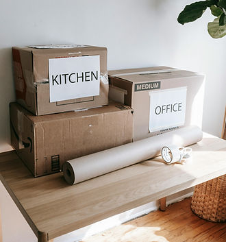 moving boxes on a table