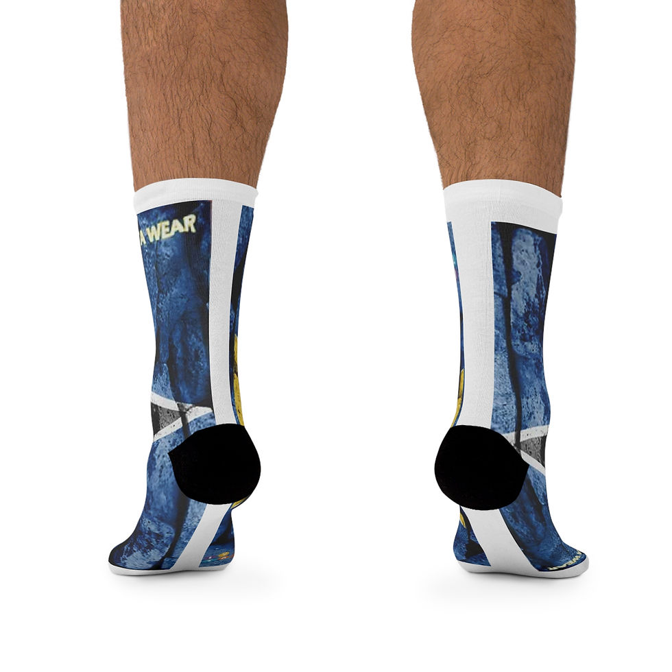 Miniature : Saint Lucia Flag Proud 2024 Recycled Poly Socks by IVTA WEAR