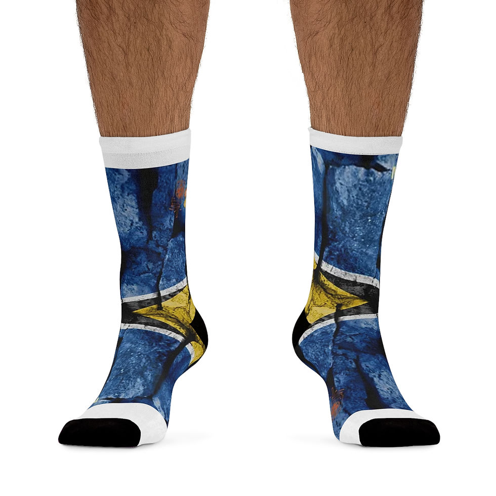 Miniature : Saint Lucia Flag Proud 2024 Recycled Poly Socks by IVTA WEAR