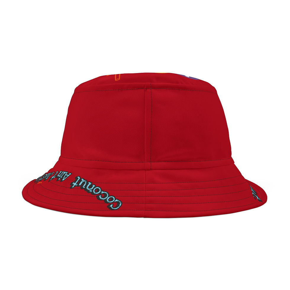 Miniature : Cardinal Red Coconut Ain't Nut IVTA WEAR Bucket Hat (AOP)