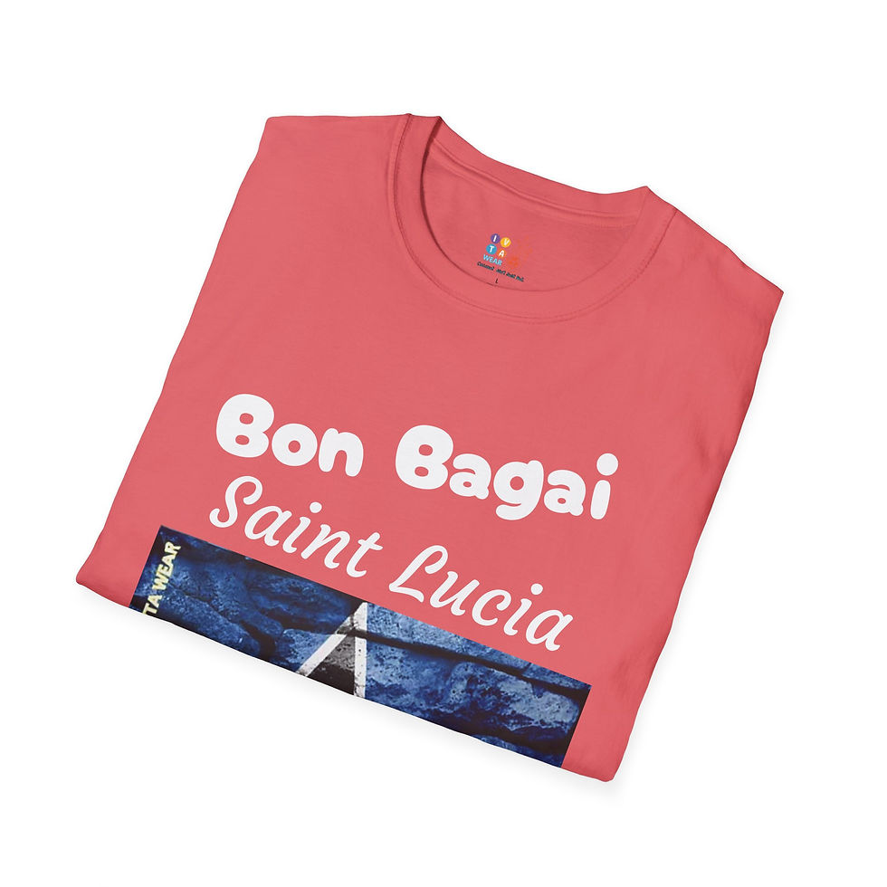 Thumbnail: Bon Bagai Saint Lucia IVTA WEAR Flag Unisex Softstyle T-Shirt