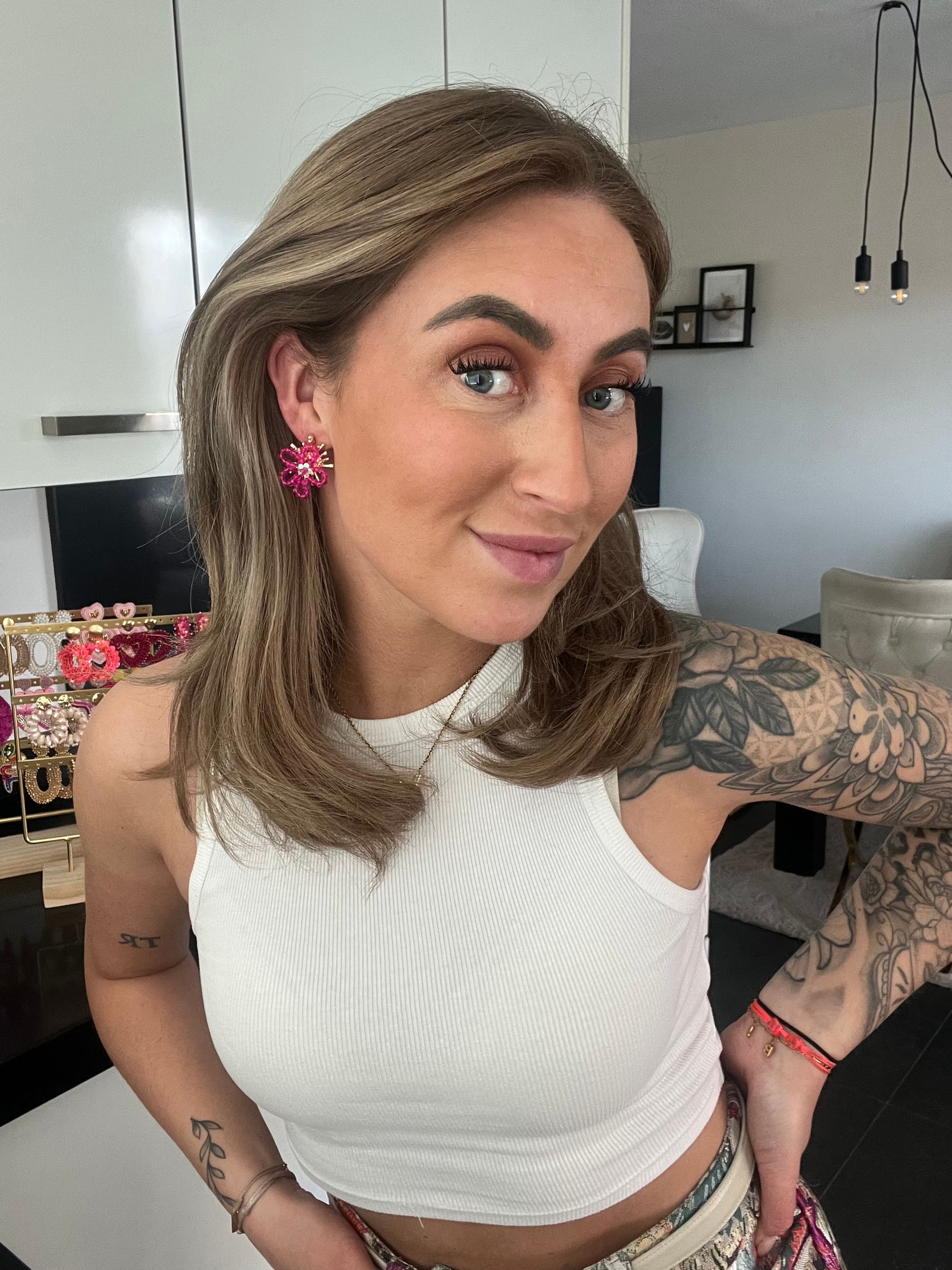 EARRINGS DARKPINK BLOOM