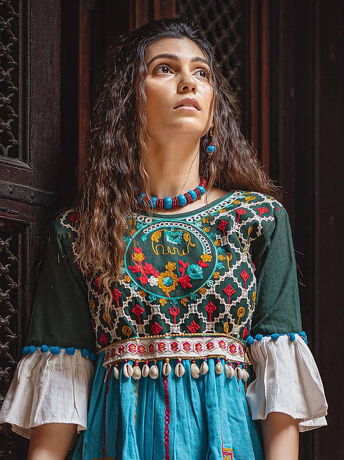 Deep_Green_and_sky_mochi_bharat_khadi_embroiderd_kedia_and_multi_stripie_tulip_pants_2_zoo