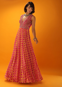 pink_and_orange_anarkali_dress_with_bandhani_and_checks-m0078141y-sg81474_1_.webp