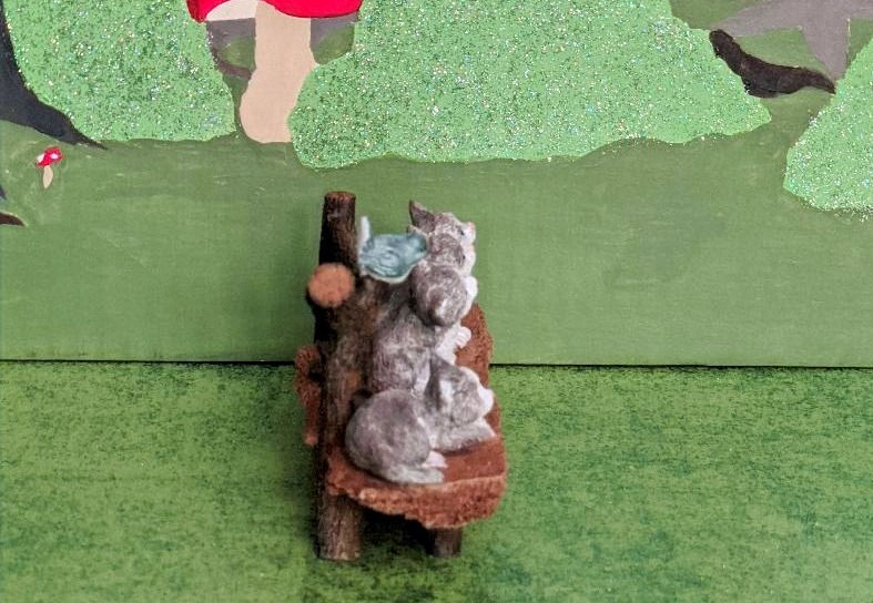 Thumbnail: Curious Kittens and Bird on Bench Top Collection Miniature