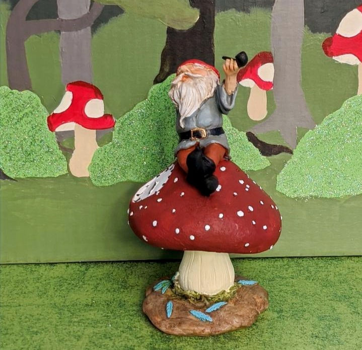 Thumbnail: Garden Gnome 4:20pm on Mushroom Stoned Gnome Funny Gnome 5.5"