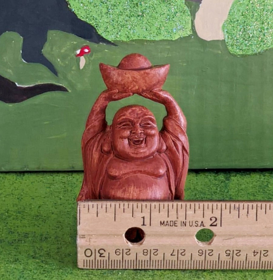 Thumbnail: The Zen Garden Miniature Chinese Prosperity Buddha Wood Look Statue