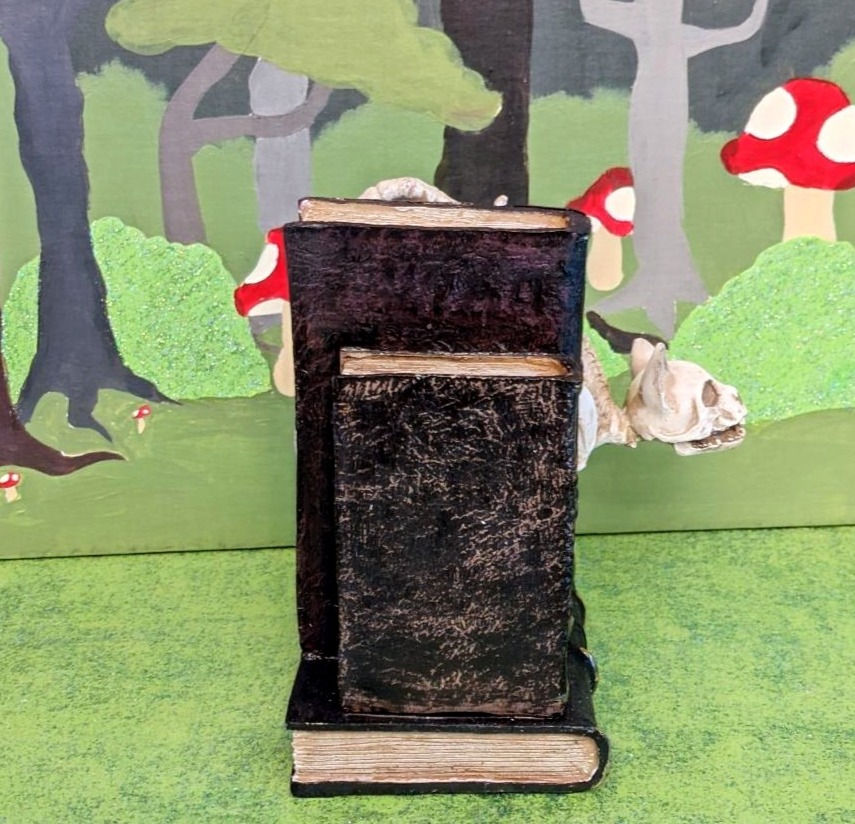 Thumbnail: Cat Skeleton on Stack of Books 6" Statue Great Halloween Decoration NEW