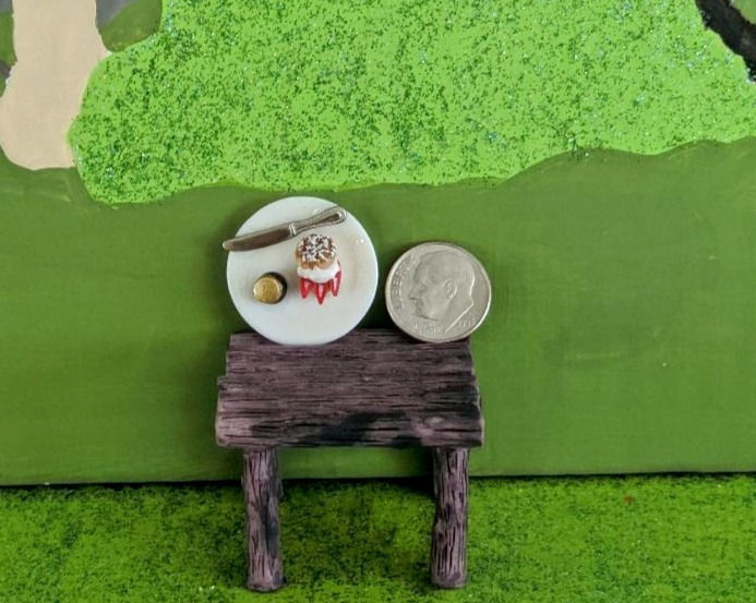Thumbnail: Miniature English Muffin w/ Jam Jar & Knife on Plate