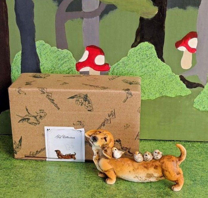Thumbnail: Dachshund Dog with Birds Garden Decoration Knickknack