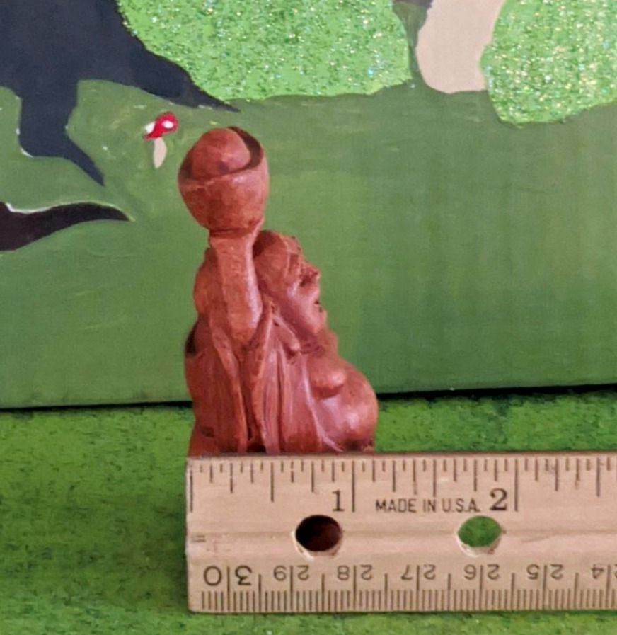 Thumbnail: The Zen Garden Miniature Chinese Prosperity Buddha Wood Look Statue