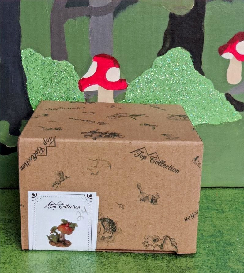 Thumbnail: Miniature Garden Dragons Scaley and Girl Dragon Emberz Frolicking on Mushroom