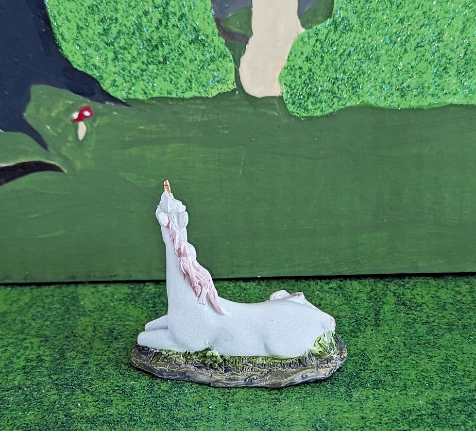 Thumbnail: Set of 3 Miniature Unicorns 2" to 3.5" Fairy Garden Gnome Garden Decoration