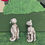 Thumbnail: Miniature Skeleton Cat and Dog Set Halloween Fall Decoration 2" Tall
