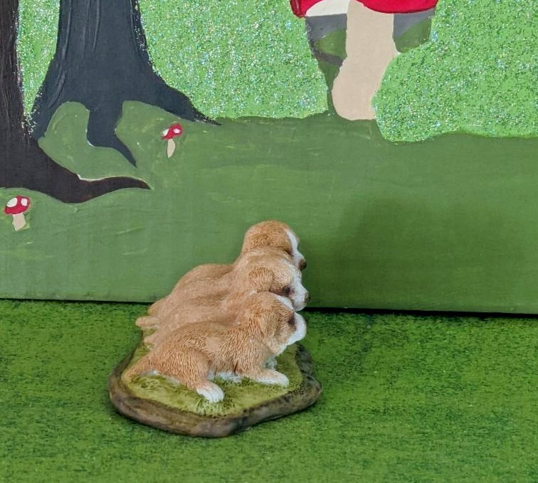 Thumbnail: Four Puppies Miniature Statue Fairy Garden Gnome Garden Indoor Display New