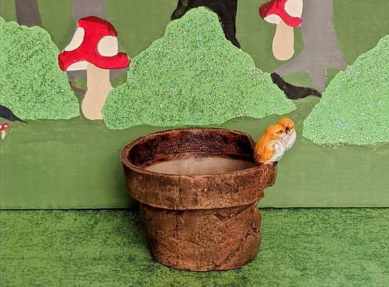 Thumbnail: Miniature Fairy Garden Lover Birds & Nest Flower Pot